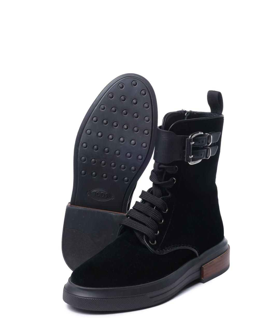 TOD'S Черные замшевые ботинки, фото 5