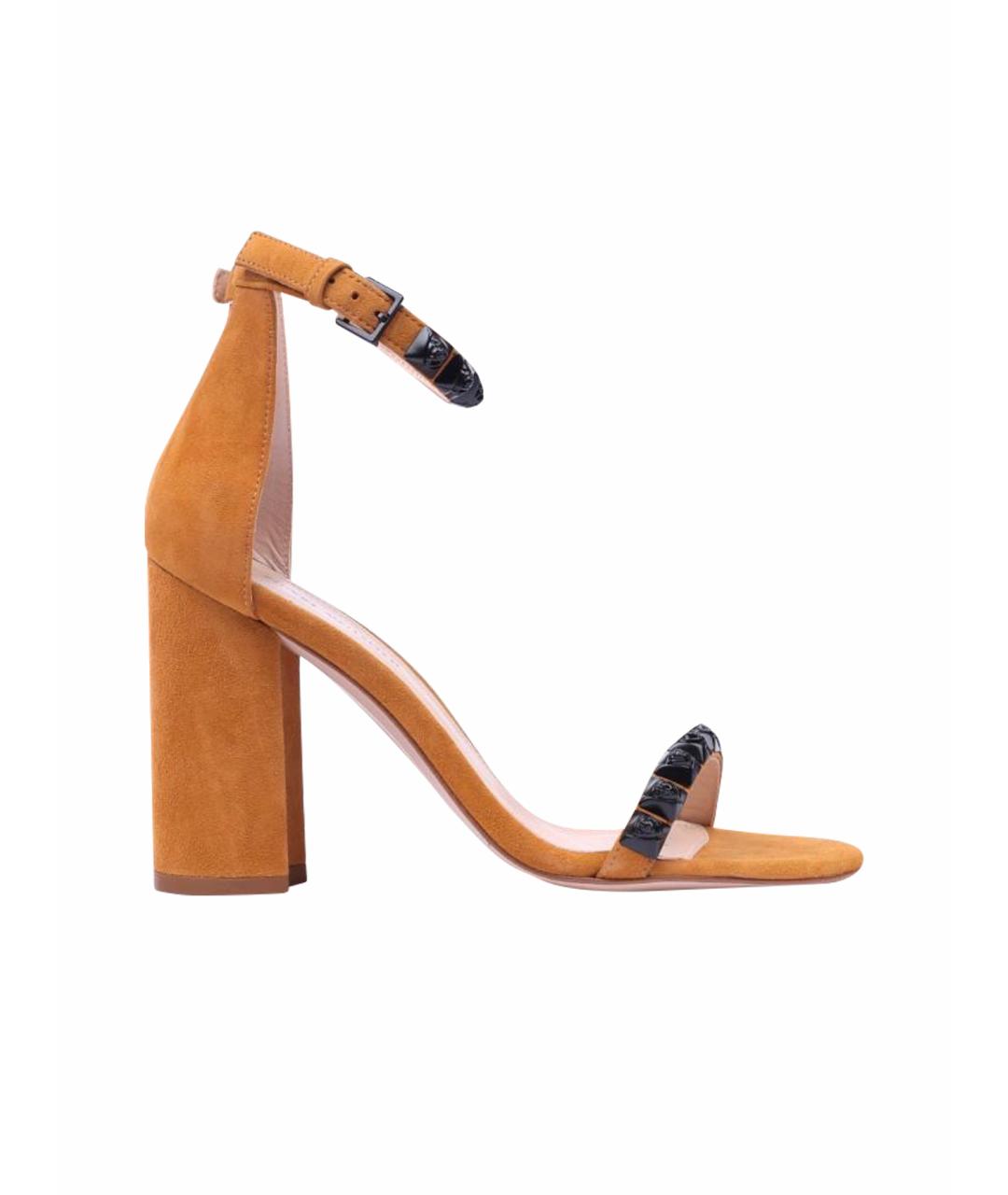 STUART WEITZMAN Коричневые замшевые босоножки, фото 1