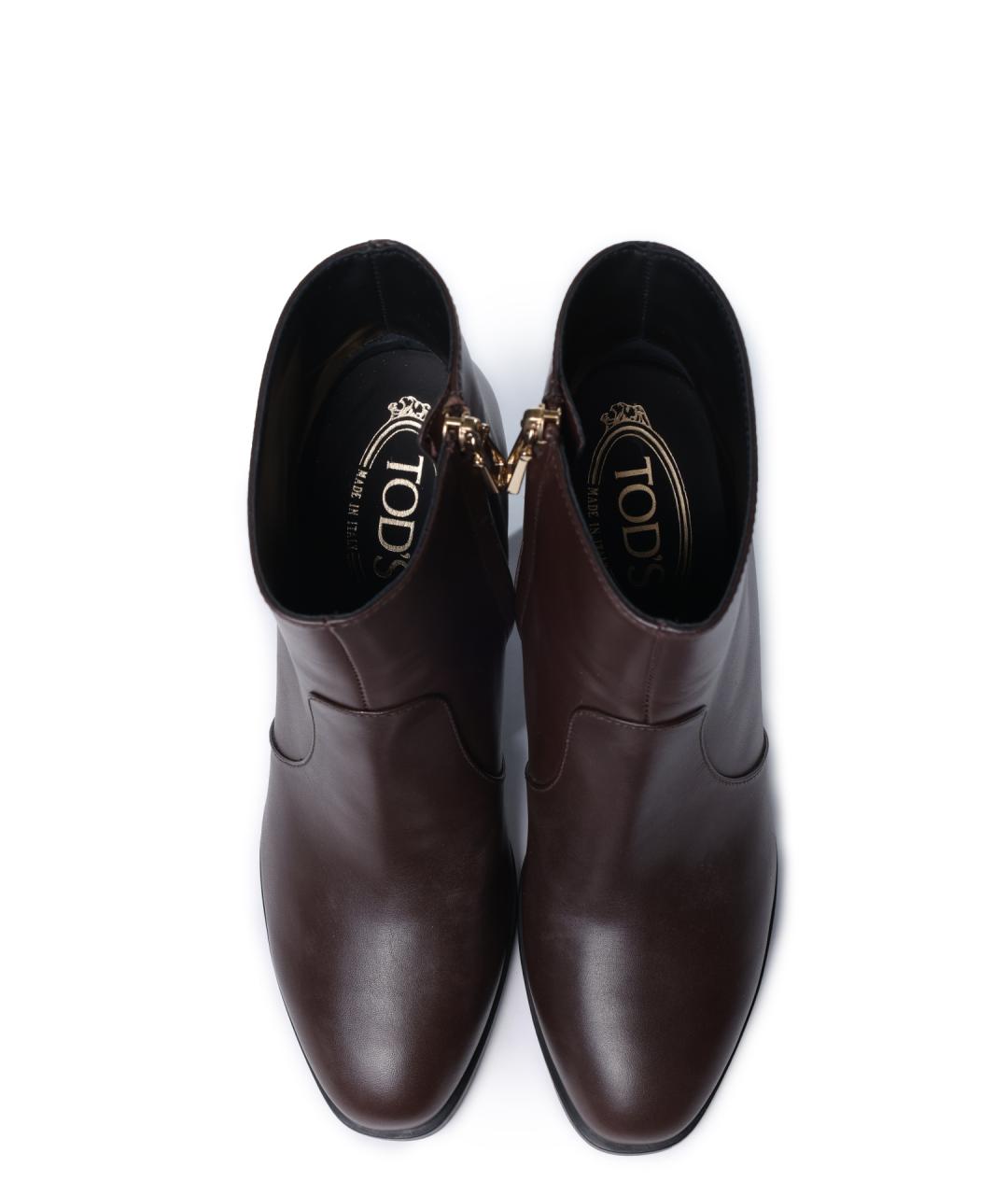 TOD'S Коричневые кожаные ботильоны, фото 4