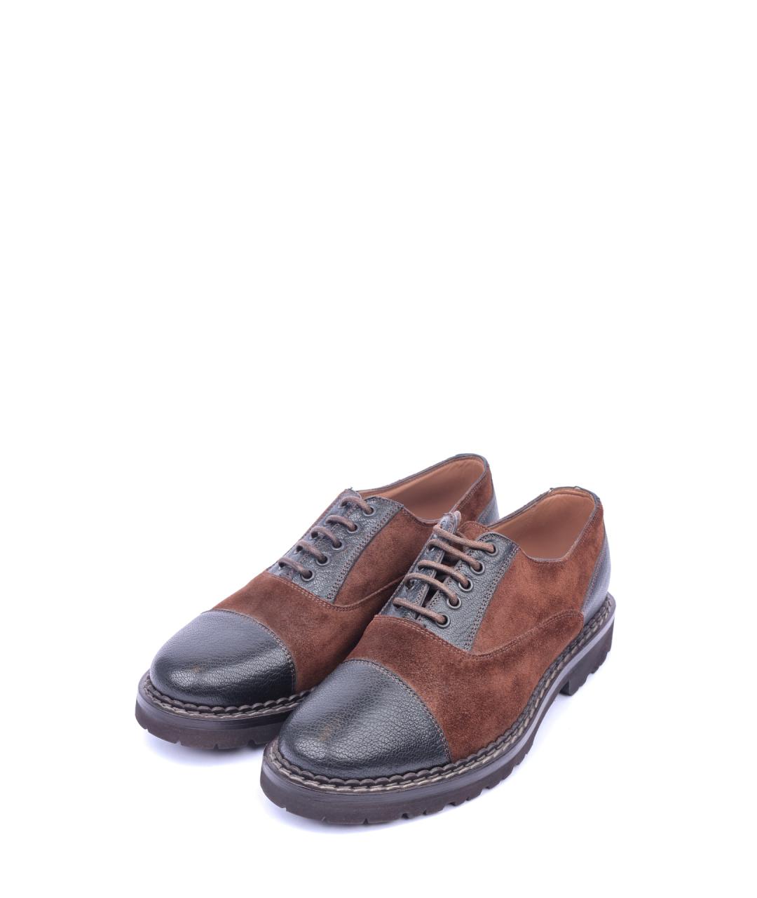 BRUNELLO CUCINELLI Коричневые кожаные туфли, фото 2