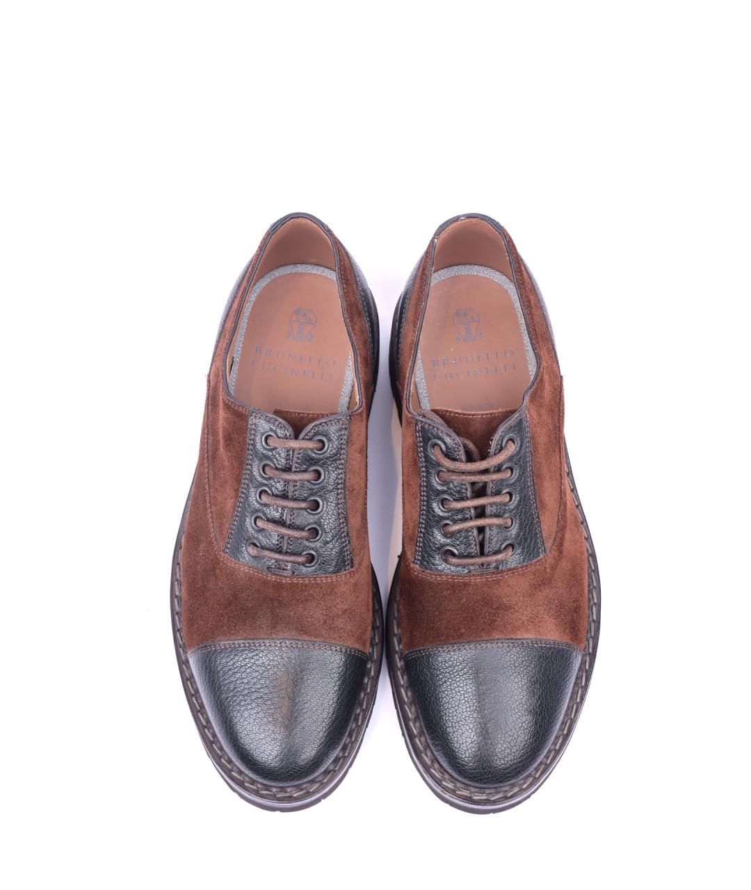 BRUNELLO CUCINELLI Коричневые кожаные туфли, фото 4