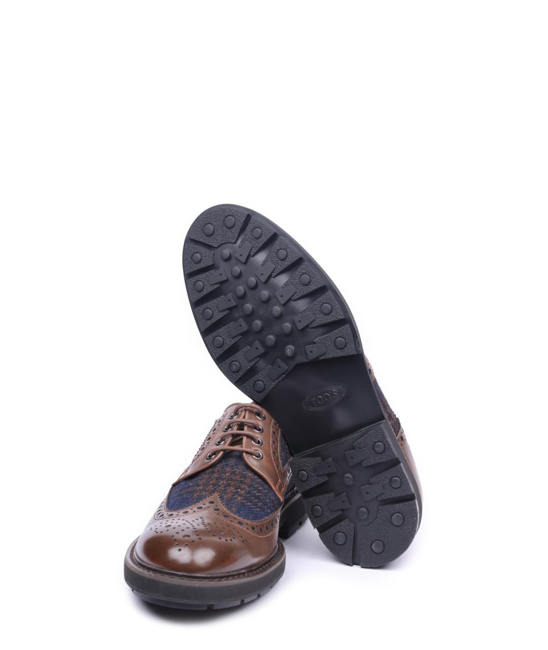 TOD'S Коричневые кожаные туфли, фото 5