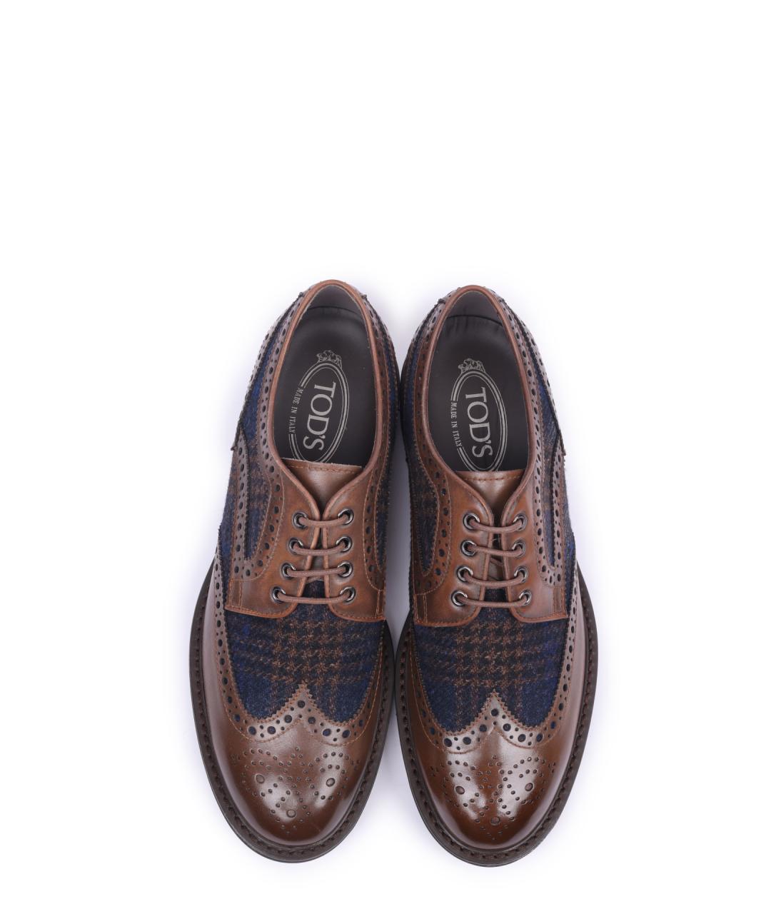 TOD'S Коричневые кожаные туфли, фото 4