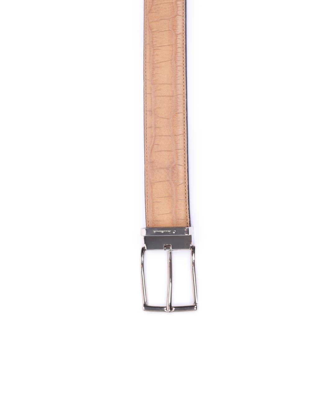 SANTONI Коричневый кожаный ремень, фото 3
