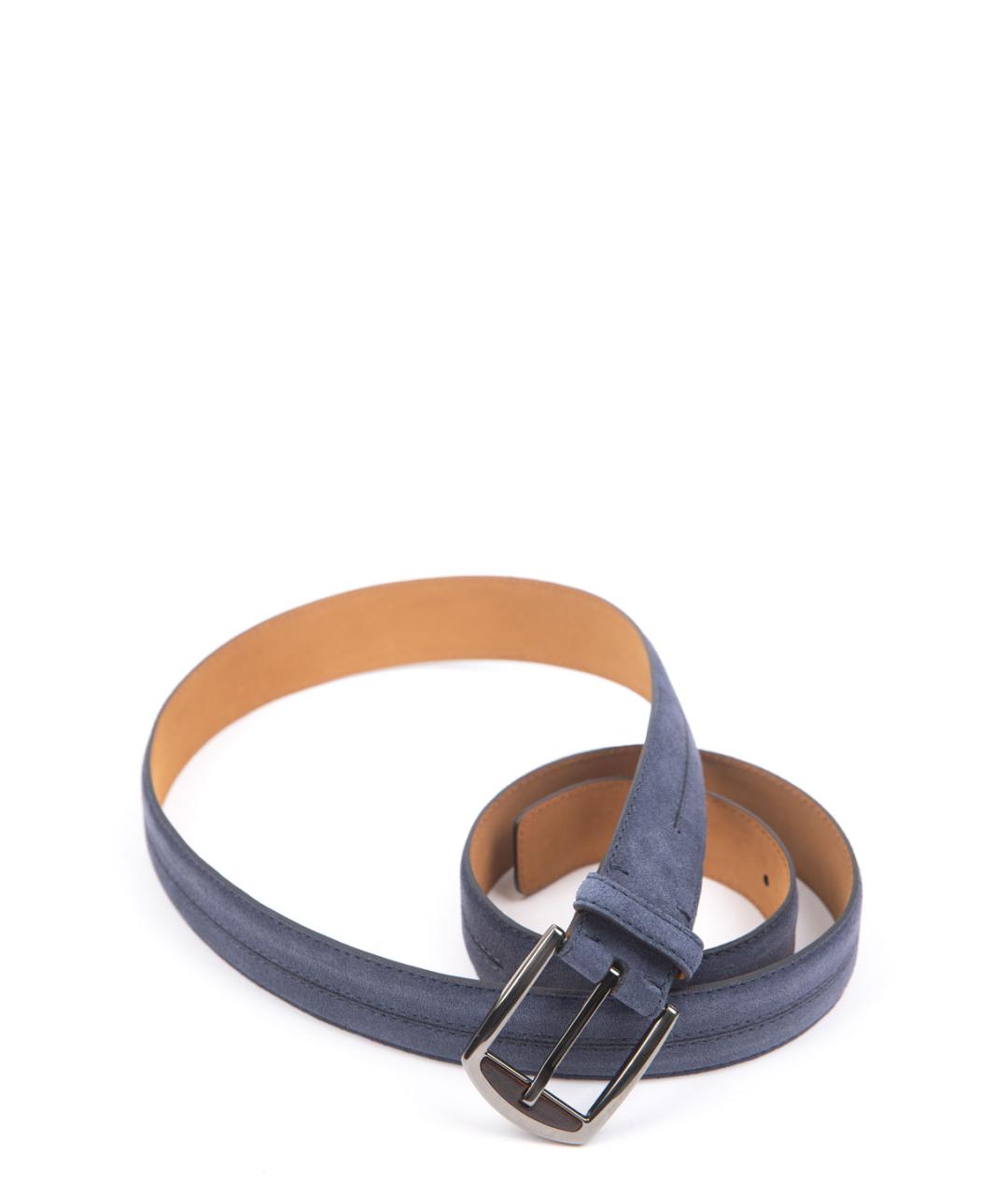 ZEGNA Голубой кожаный ремень, фото 2