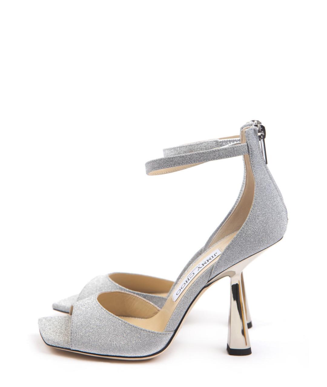 JIMMY CHOO Серебряные босоножки, фото 3
