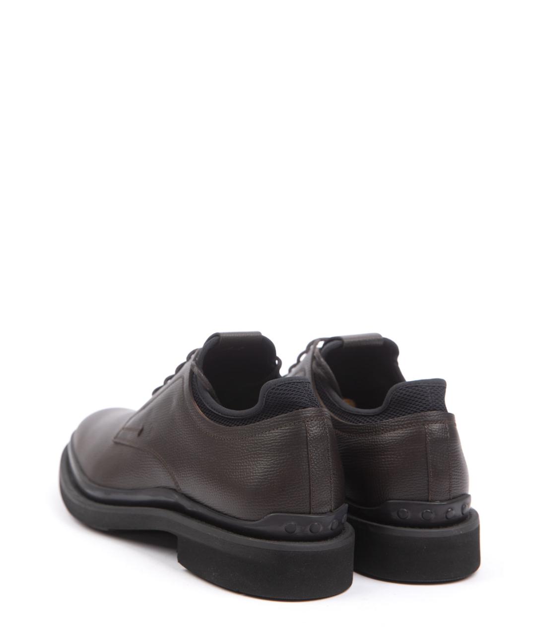 TOD'S Коричневые кожаные туфли, фото 3