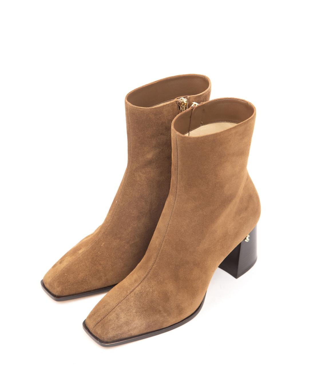 JIMMY CHOO Коричневые замшевые ботильоны, фото 2