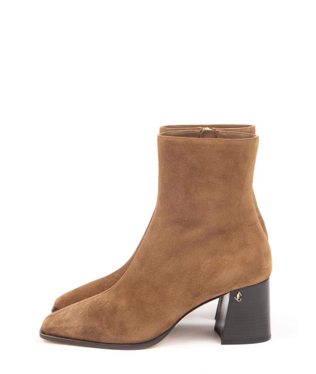 JIMMY CHOO Коричневые замшевые ботильоны, фото 4