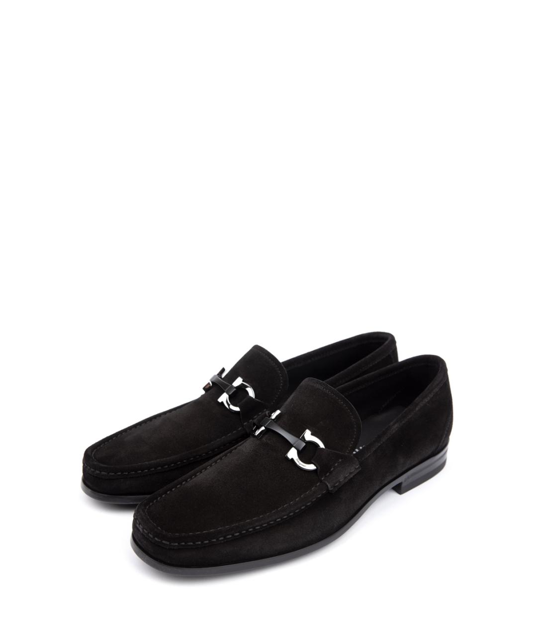 FERRAGAMO Черные замшевые лоферы, фото 2