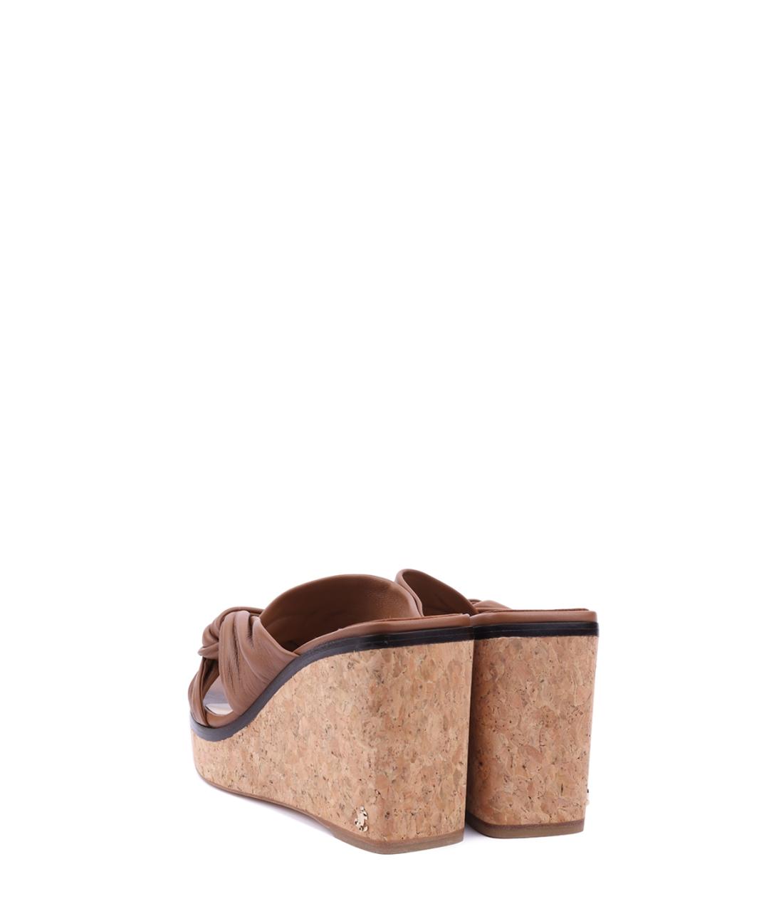 JIMMY CHOO Коричневые кожаные босоножки, фото 3