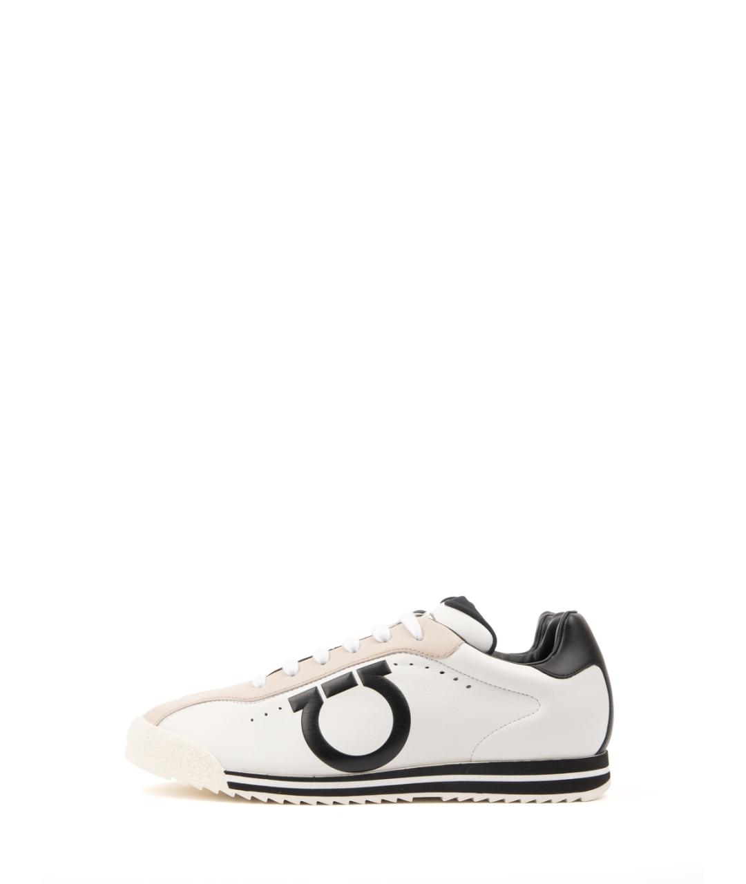 FERRAGAMO Белые кожаные низкие кроссовки / кеды, фото 5