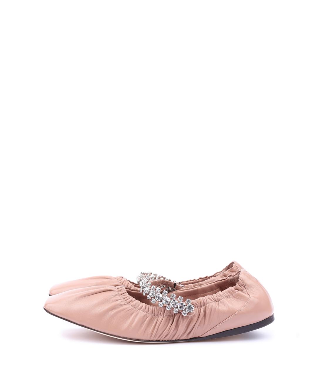 JIMMY CHOO Розовые кожаные балетки, фото 5