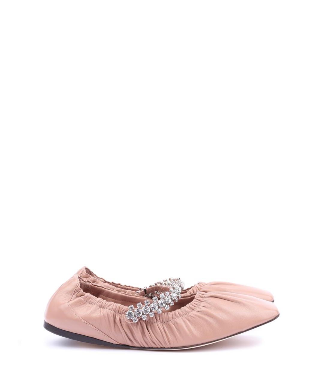 JIMMY CHOO Розовые кожаные балетки, фото 1