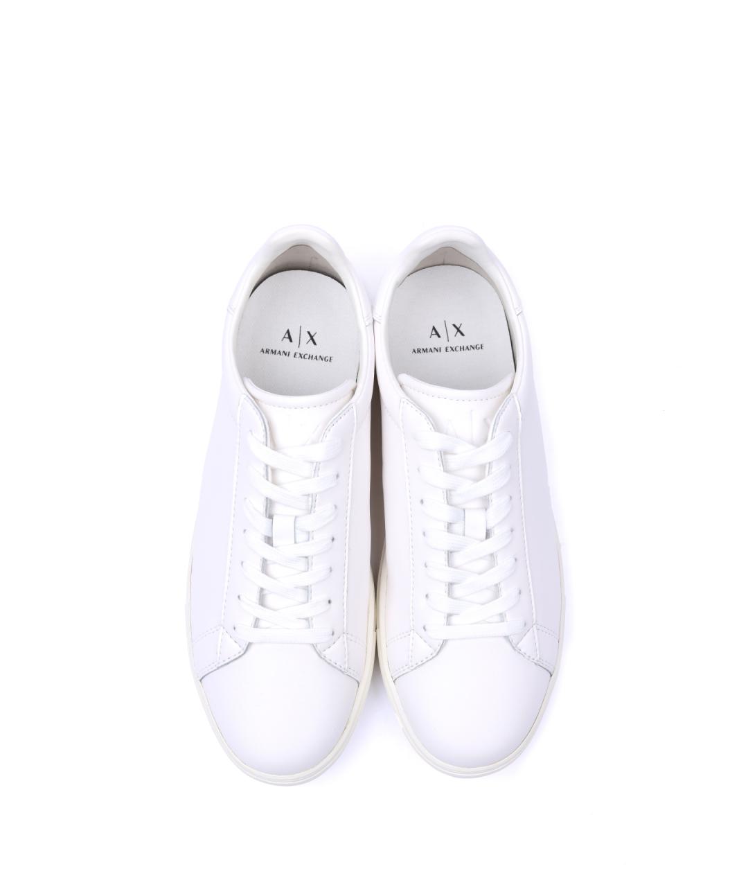 ARMANI EXCHANGE Белые кожаные низкие кроссовки / кеды, фото 4