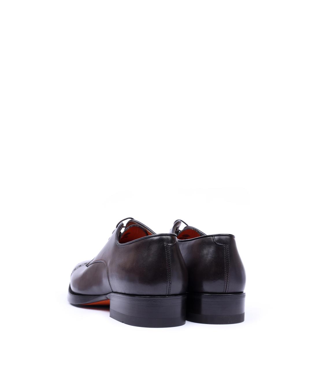 SANTONI Коричневые кожаные туфли, фото 3