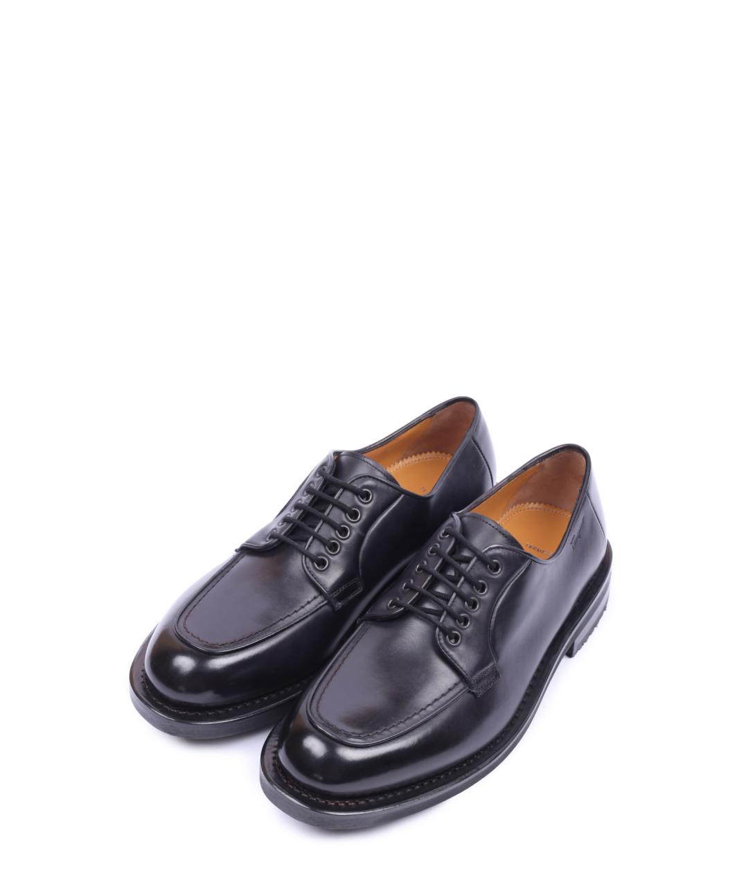 FERRAGAMO Черные кожаные лоферы, фото 2