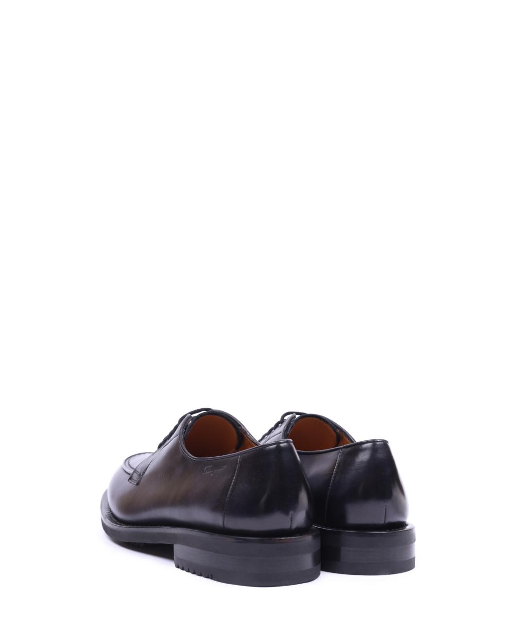 FERRAGAMO Черные кожаные лоферы, фото 3
