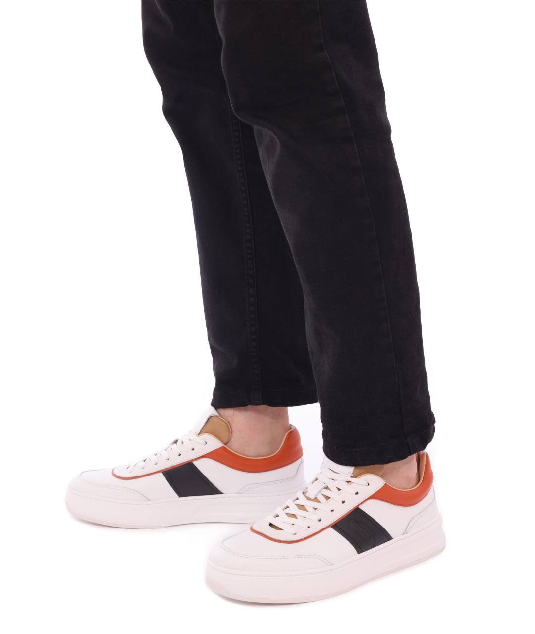 TOD'S Белые кожаные низкие кроссовки / кеды, фото 6