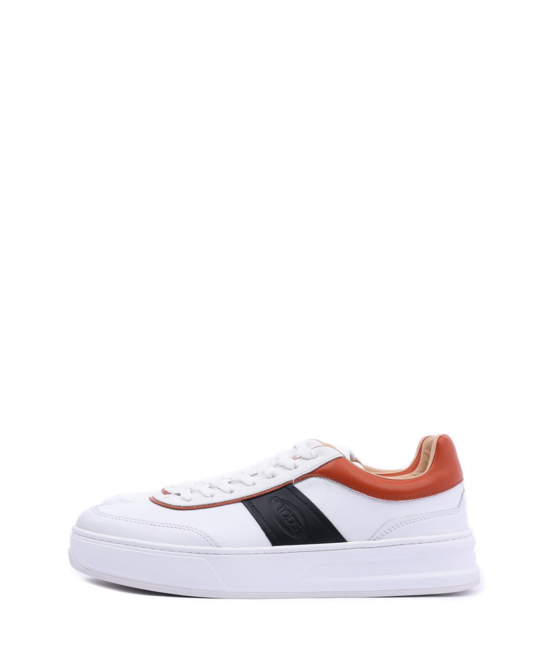 TOD'S Белые кожаные низкие кроссовки / кеды, фото 7