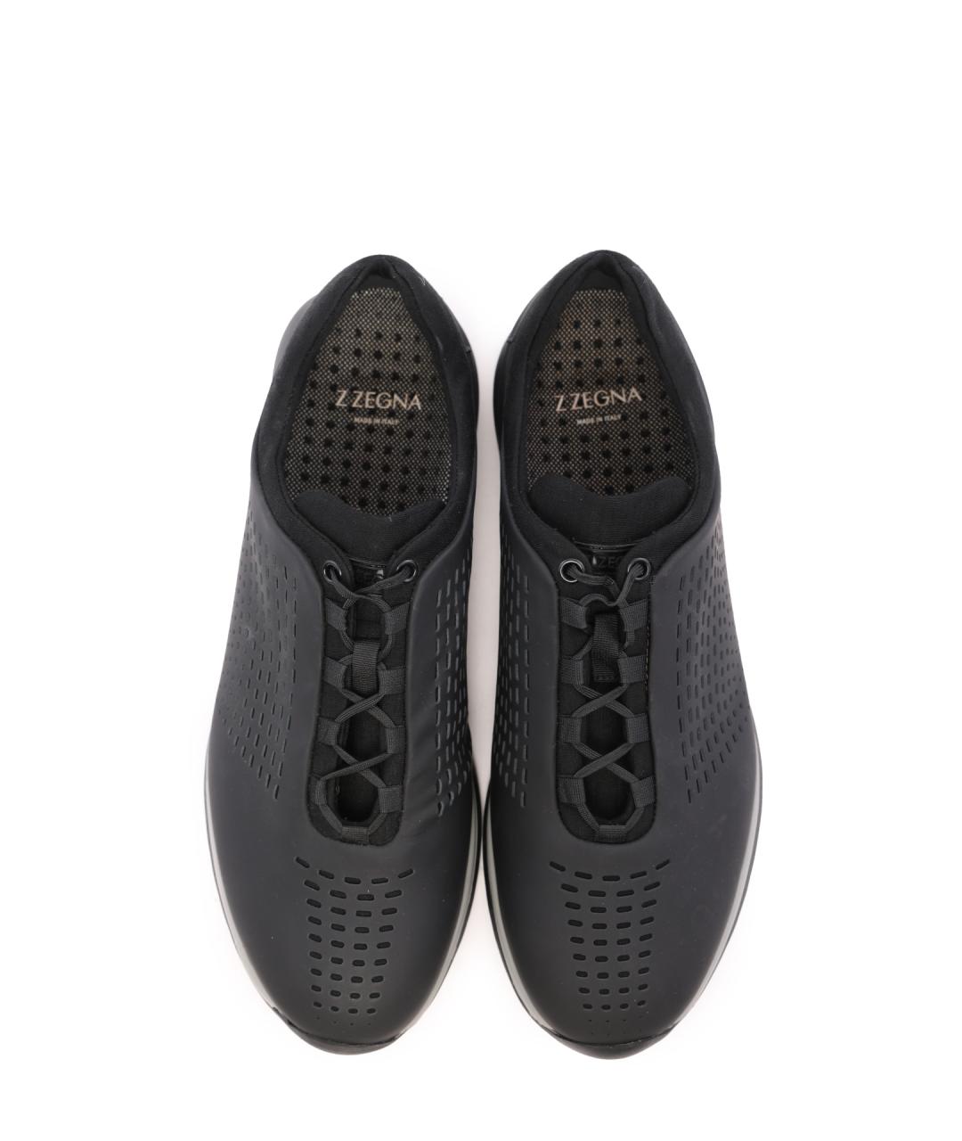 ZEGNA Черные низкие кроссовки / кеды, фото 4