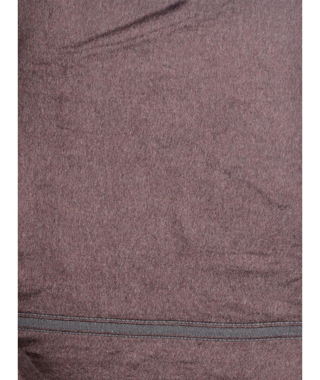 BRUNELLO CUCINELLI Коричневый кашемировый шарф, фото 2