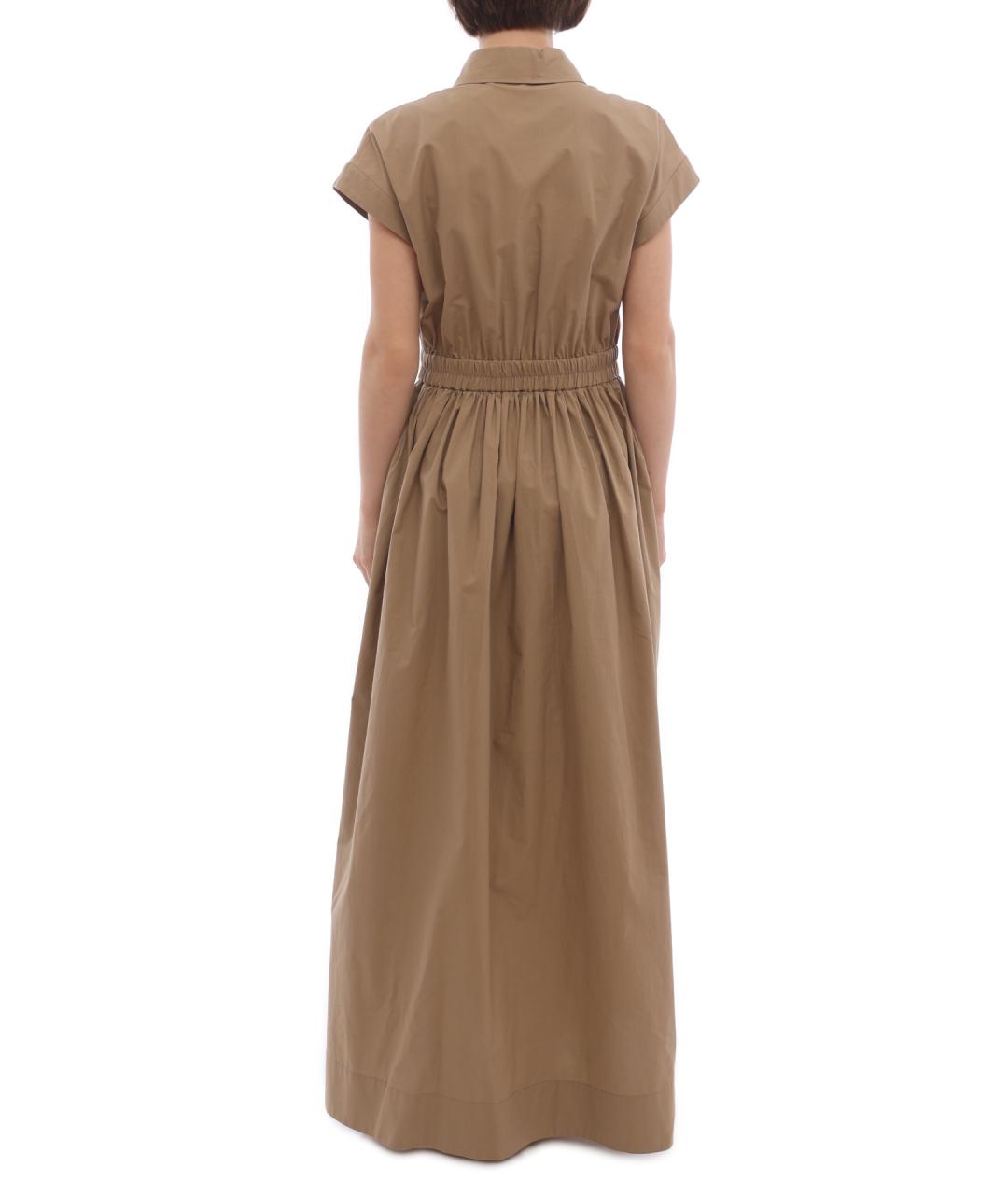 BRUNELLO CUCINELLI Бежевое хлопковое повседневное платье, фото 5