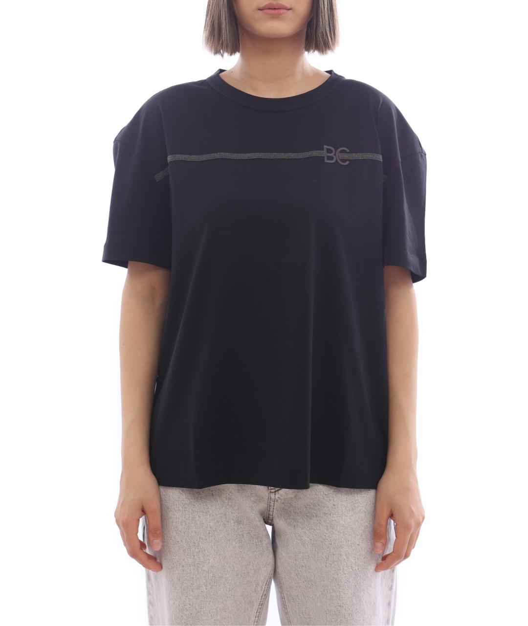 BRUNELLO CUCINELLI Черная хлопковая футболка, фото 1