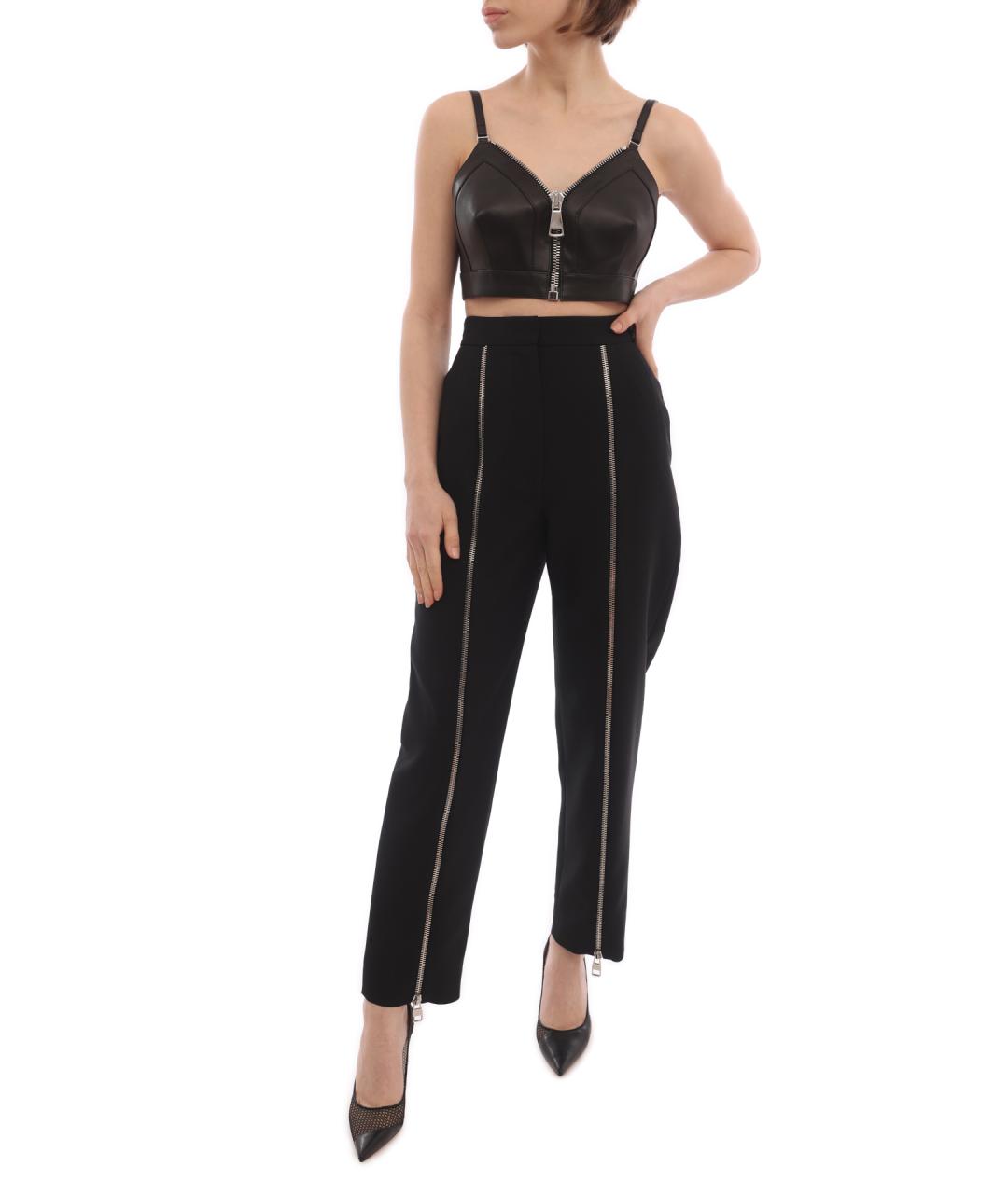 ALEXANDER MCQUEEN Черная кожаная майка, фото 2