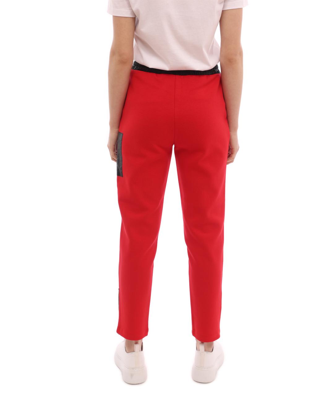 ARMANI EXCHANGE Красные хлопковые прямые брюки, фото 4