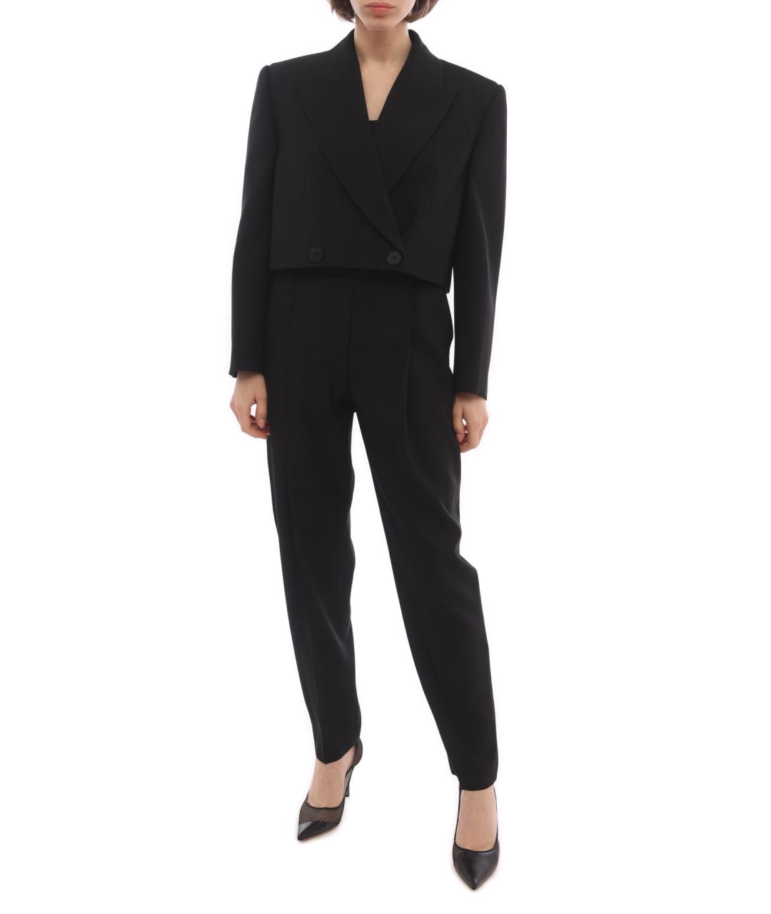 ALEXANDER MCQUEEN Черные шерстяные прямые брюки, фото 2