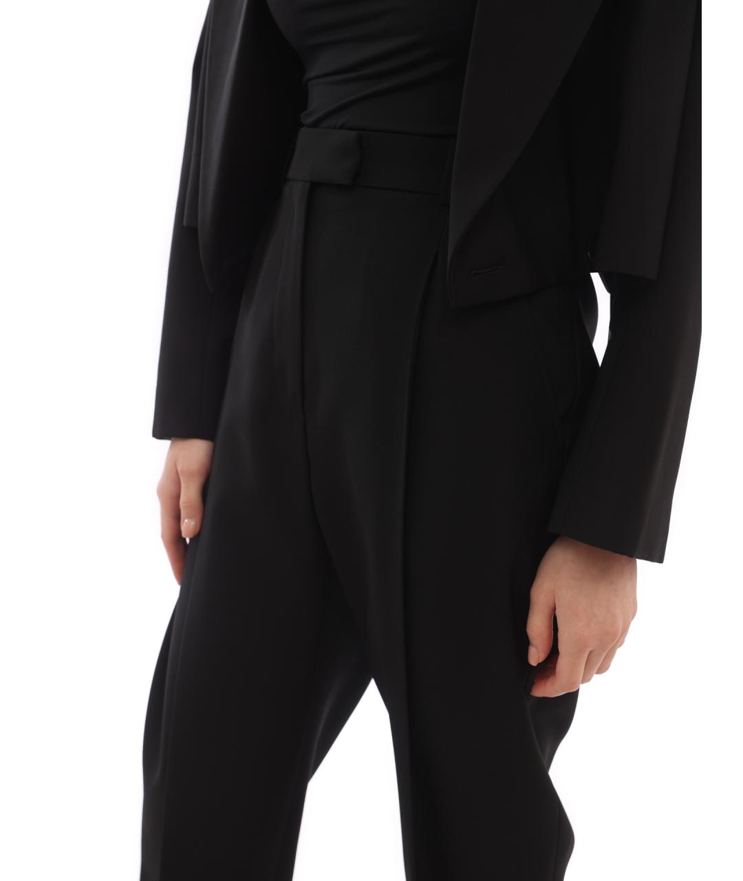 ALEXANDER MCQUEEN Черные шерстяные прямые брюки, фото 4