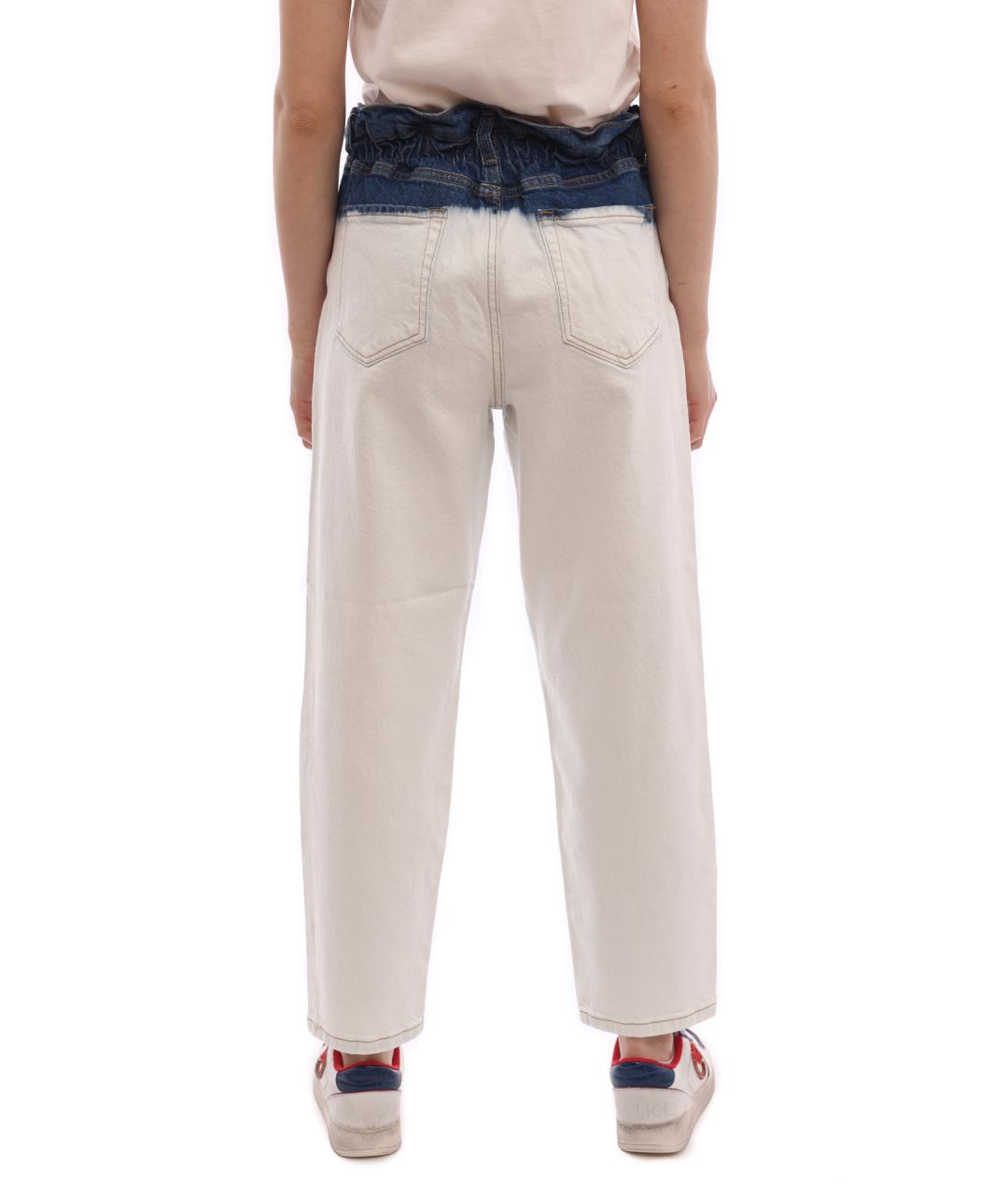 PINKO Белые хлопковые прямые джинсы, фото 5