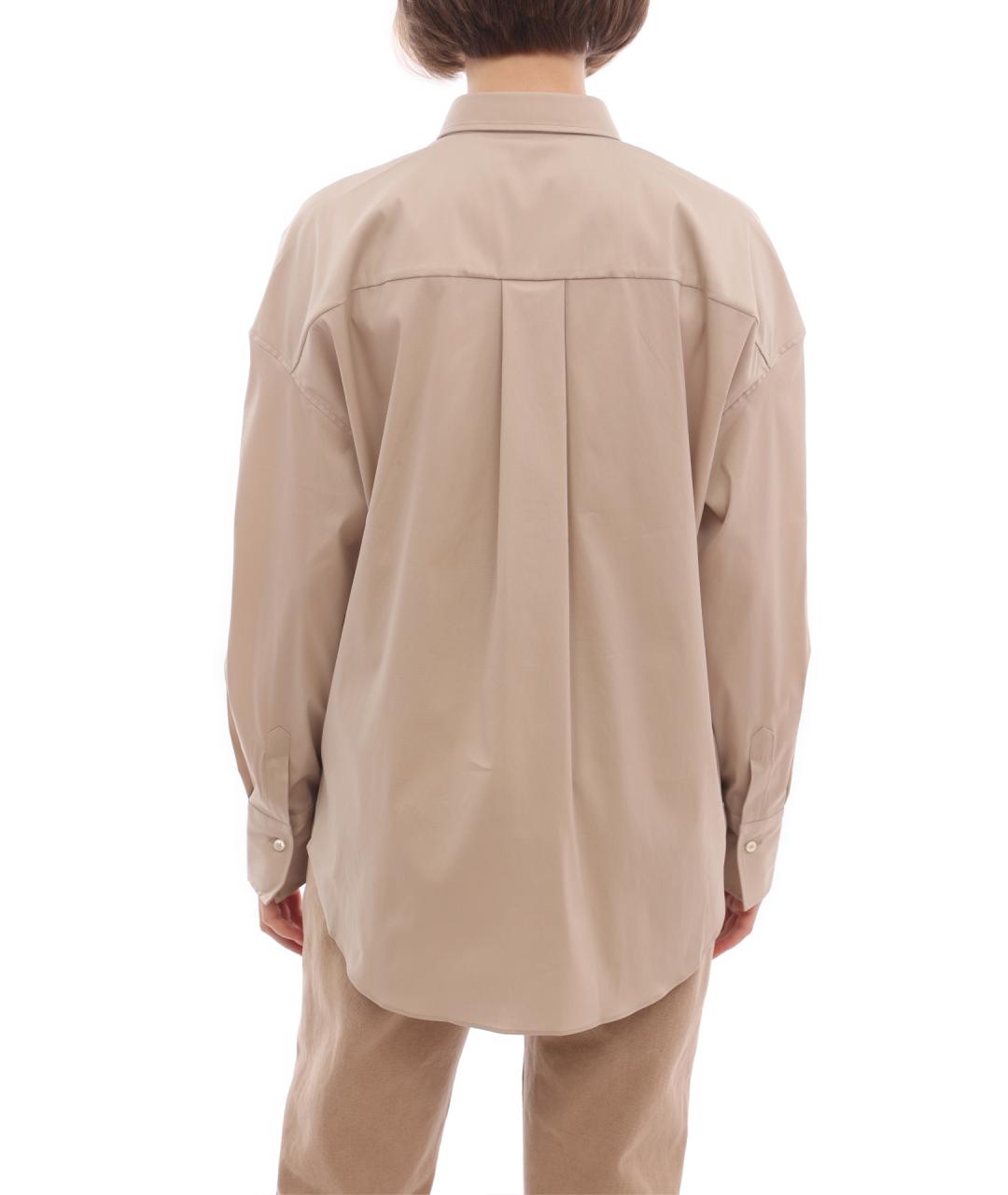 BRUNELLO CUCINELLI Бежевая хлопко-эластановая рубашка, фото 5
