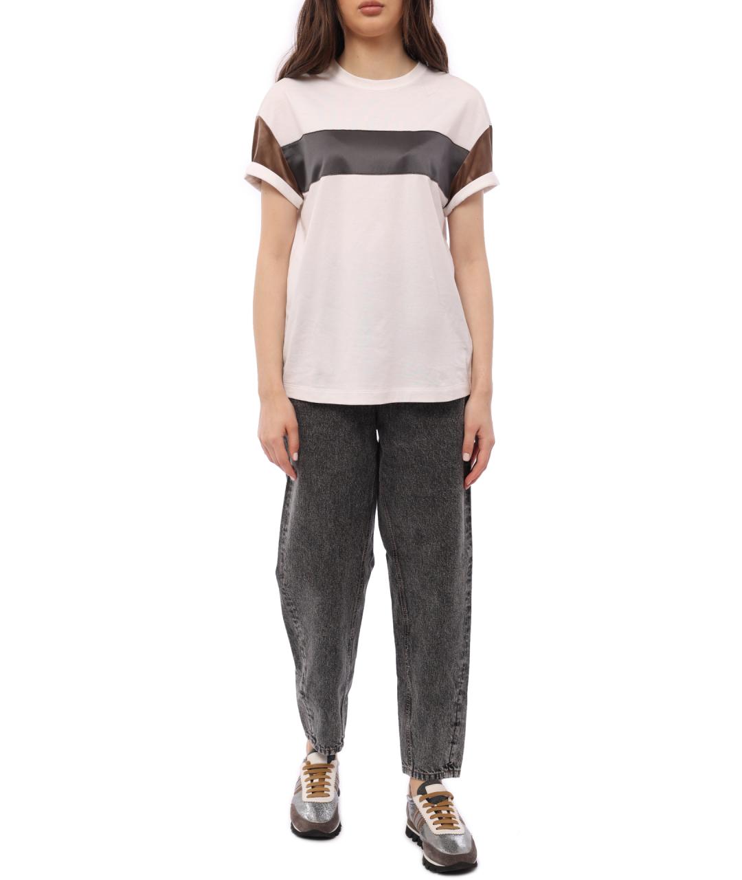 BRUNELLO CUCINELLI Серые хлопковые прямые джинсы, фото 2