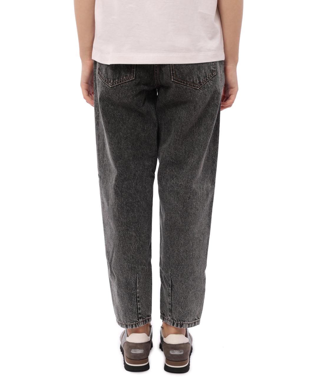 BRUNELLO CUCINELLI Серые хлопковые прямые джинсы, фото 4