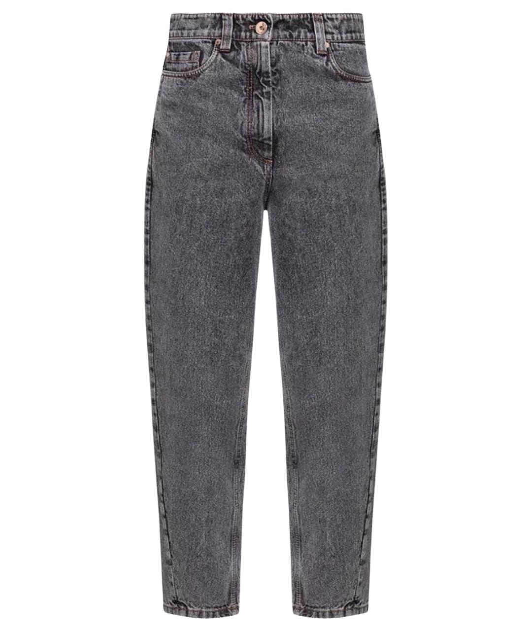 BRUNELLO CUCINELLI Серые хлопковые прямые джинсы, фото 1