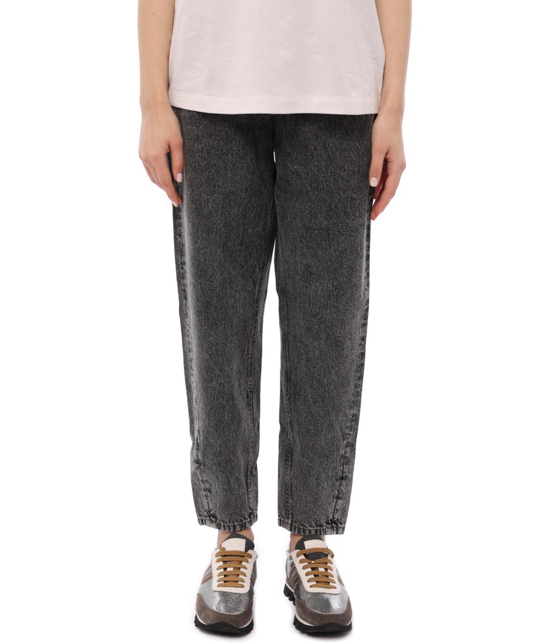 BRUNELLO CUCINELLI Серые хлопковые прямые джинсы, фото 3