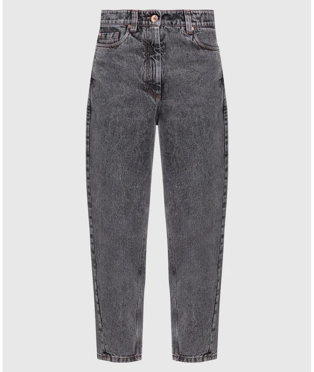 BRUNELLO CUCINELLI Серые хлопковые прямые джинсы, фото 6