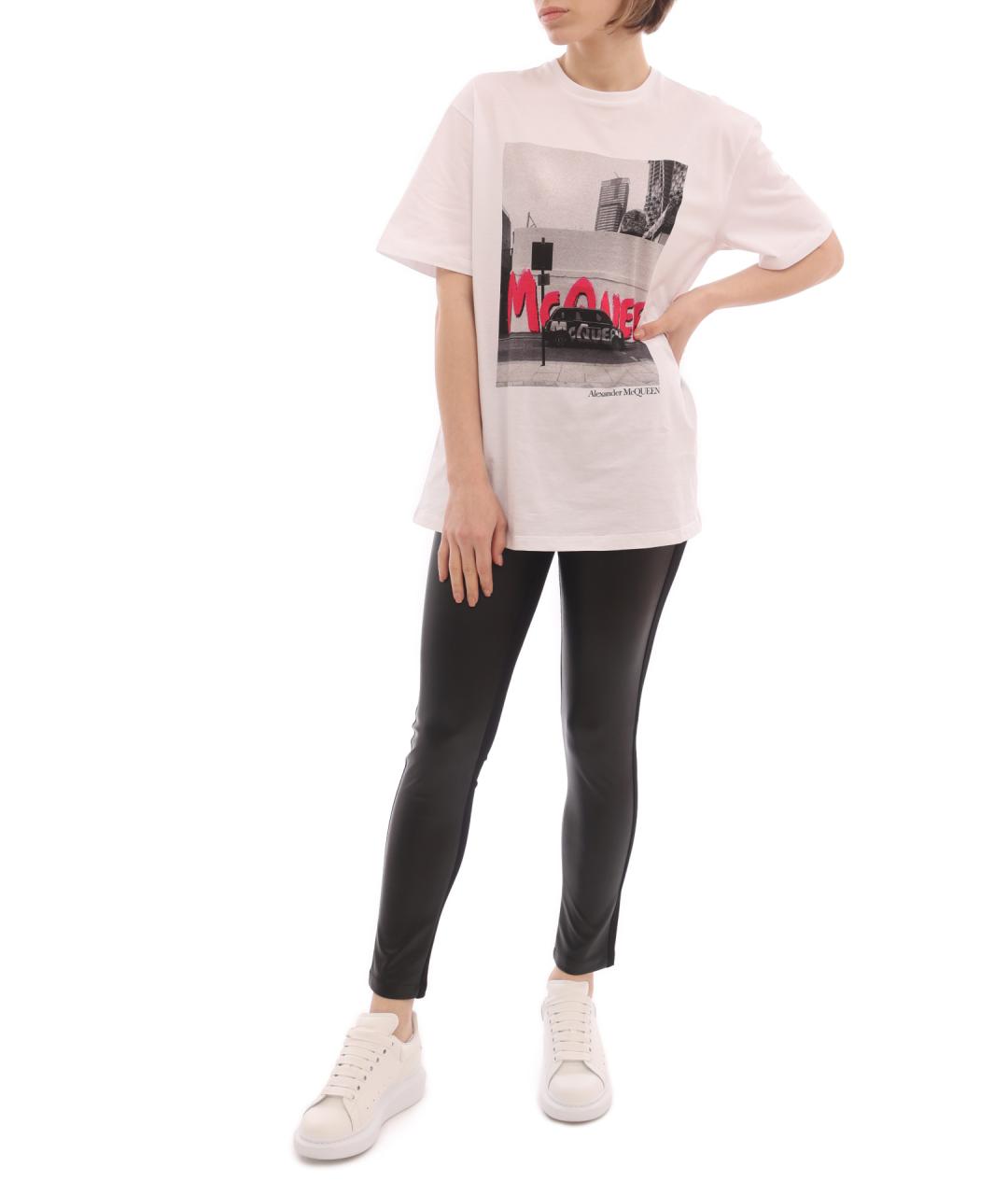 ALEXANDER MCQUEEN Белая хлопковая футболка, фото 2