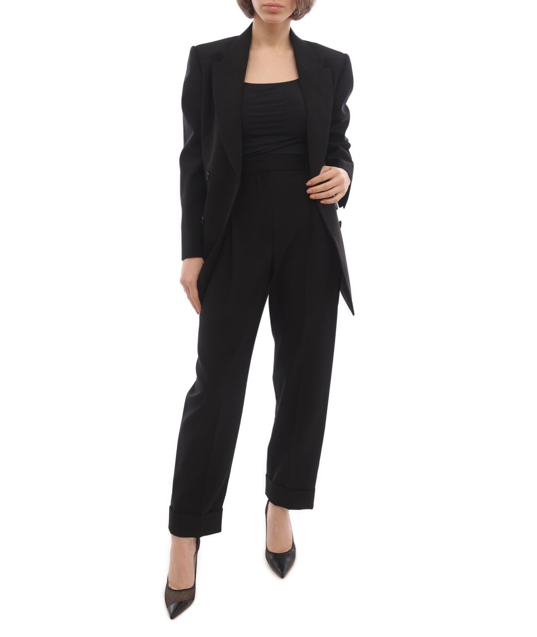 ALEXANDER MCQUEEN Черные шерстяные прямые брюки, фото 2