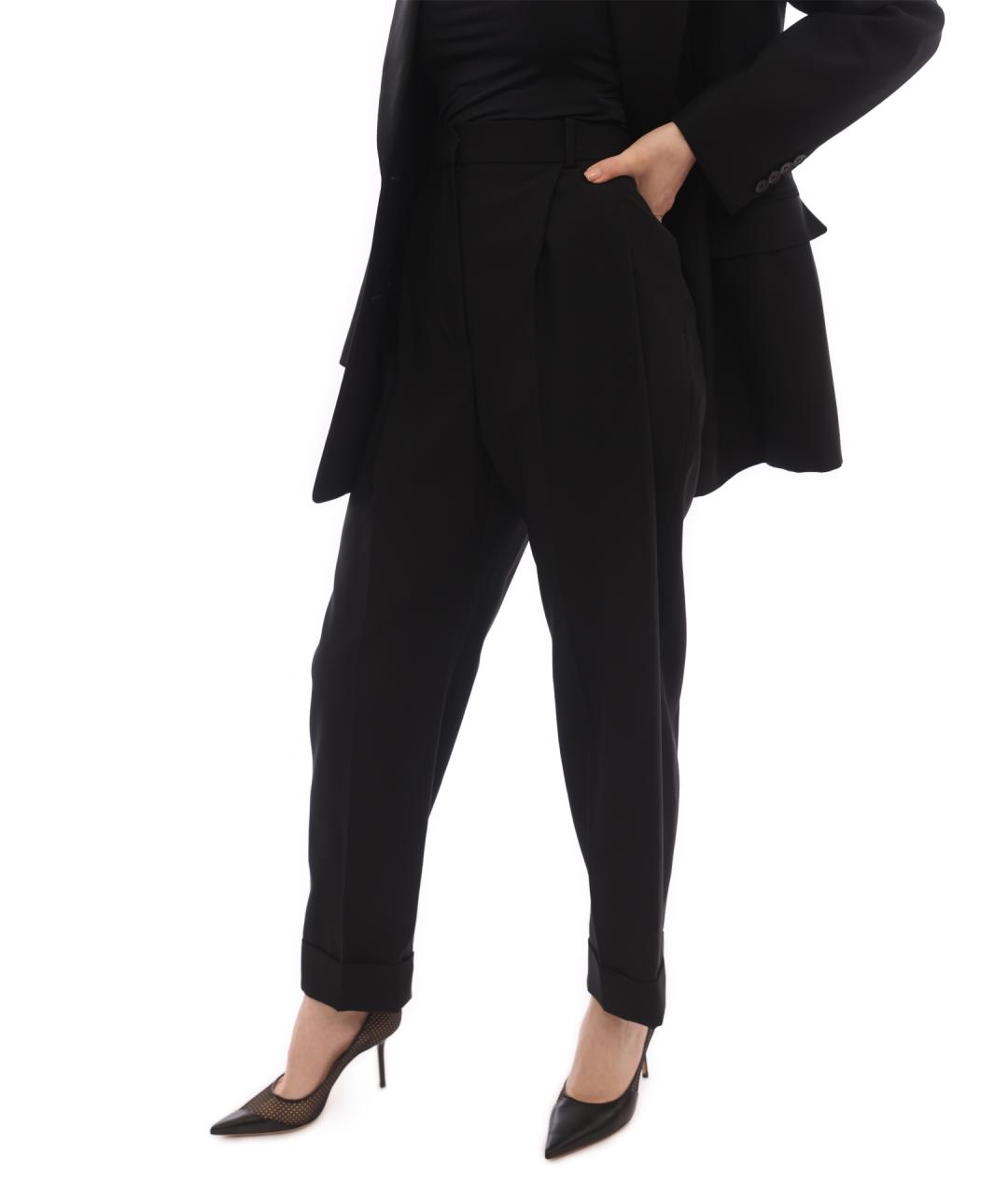 ALEXANDER MCQUEEN Черные шерстяные прямые брюки, фото 3