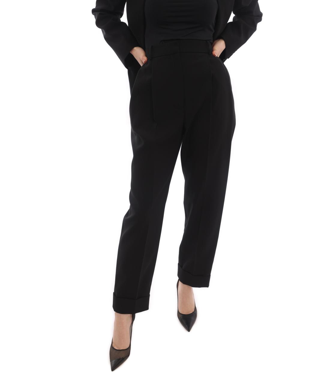 ALEXANDER MCQUEEN Черные шерстяные прямые брюки, фото 1