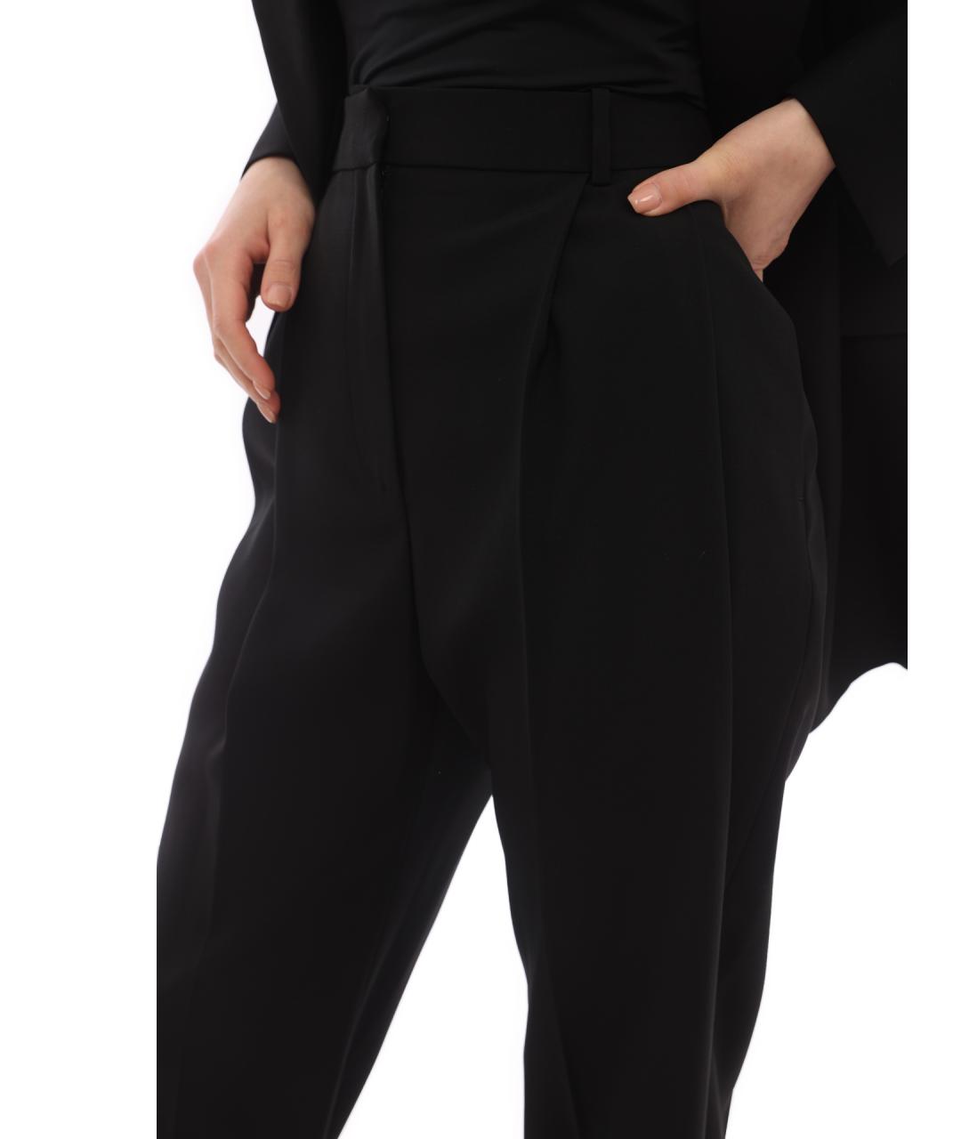 ALEXANDER MCQUEEN Черные шерстяные прямые брюки, фото 4