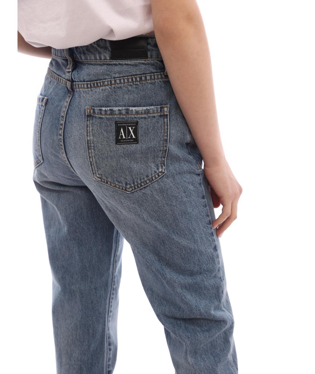 ARMANI EXCHANGE Голубые хлопковые прямые джинсы, фото 6