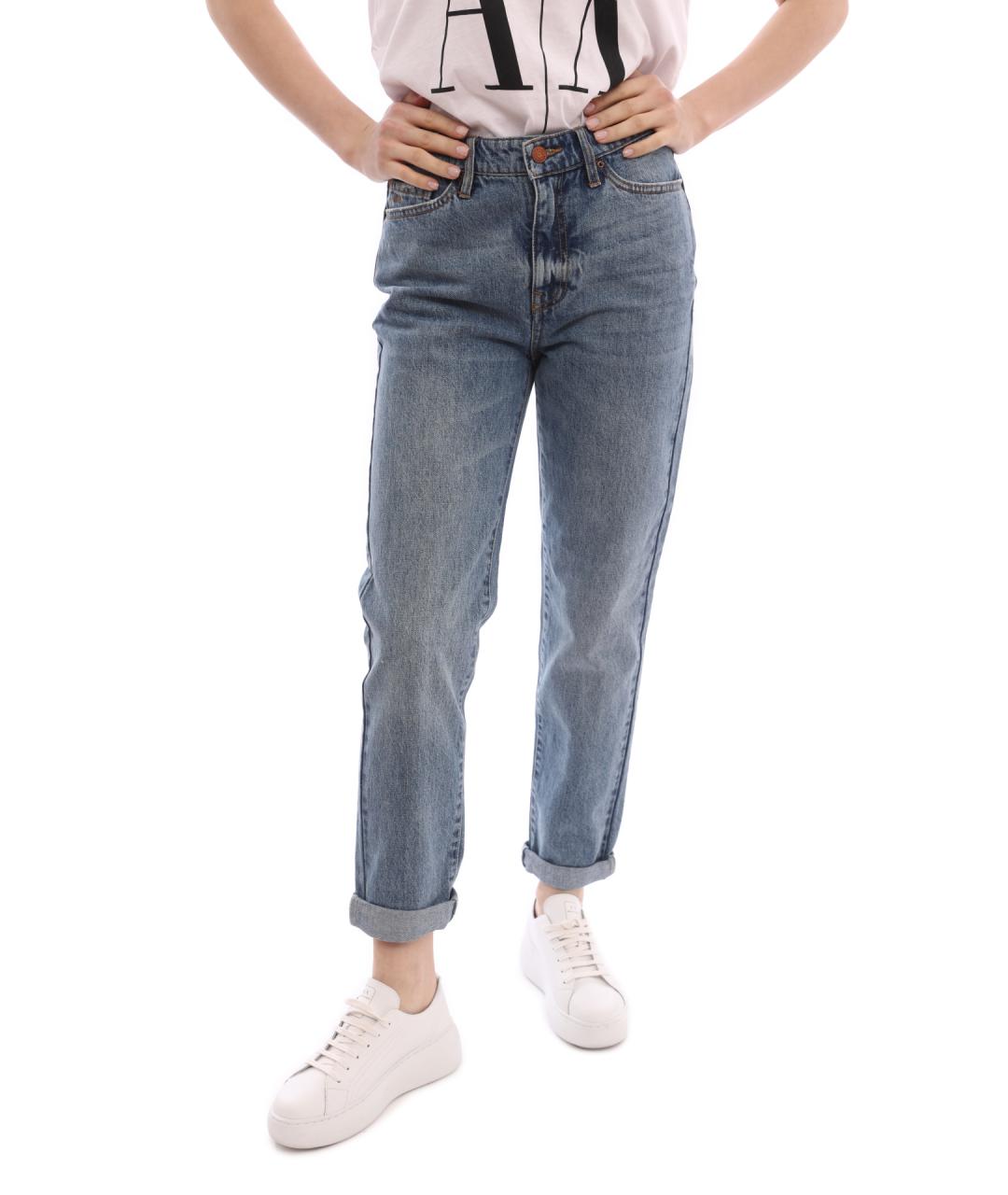 ARMANI EXCHANGE Голубые хлопковые прямые джинсы, фото 3