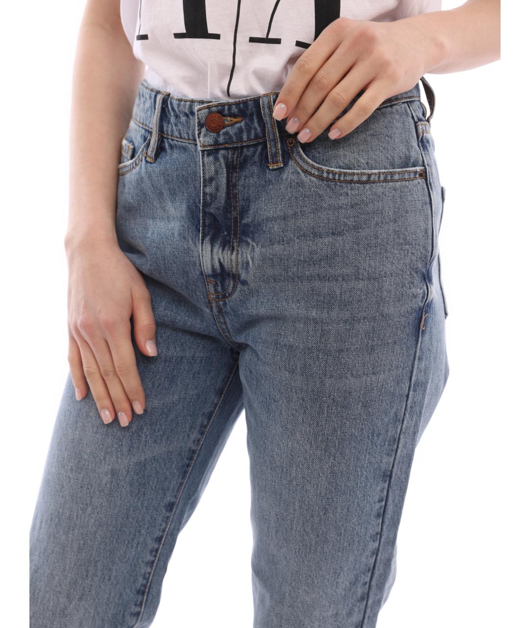 ARMANI EXCHANGE Голубые хлопковые прямые джинсы, фото 4