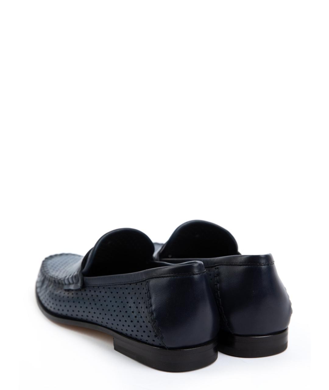 SANTONI Синие кожаные лоферы, фото 3