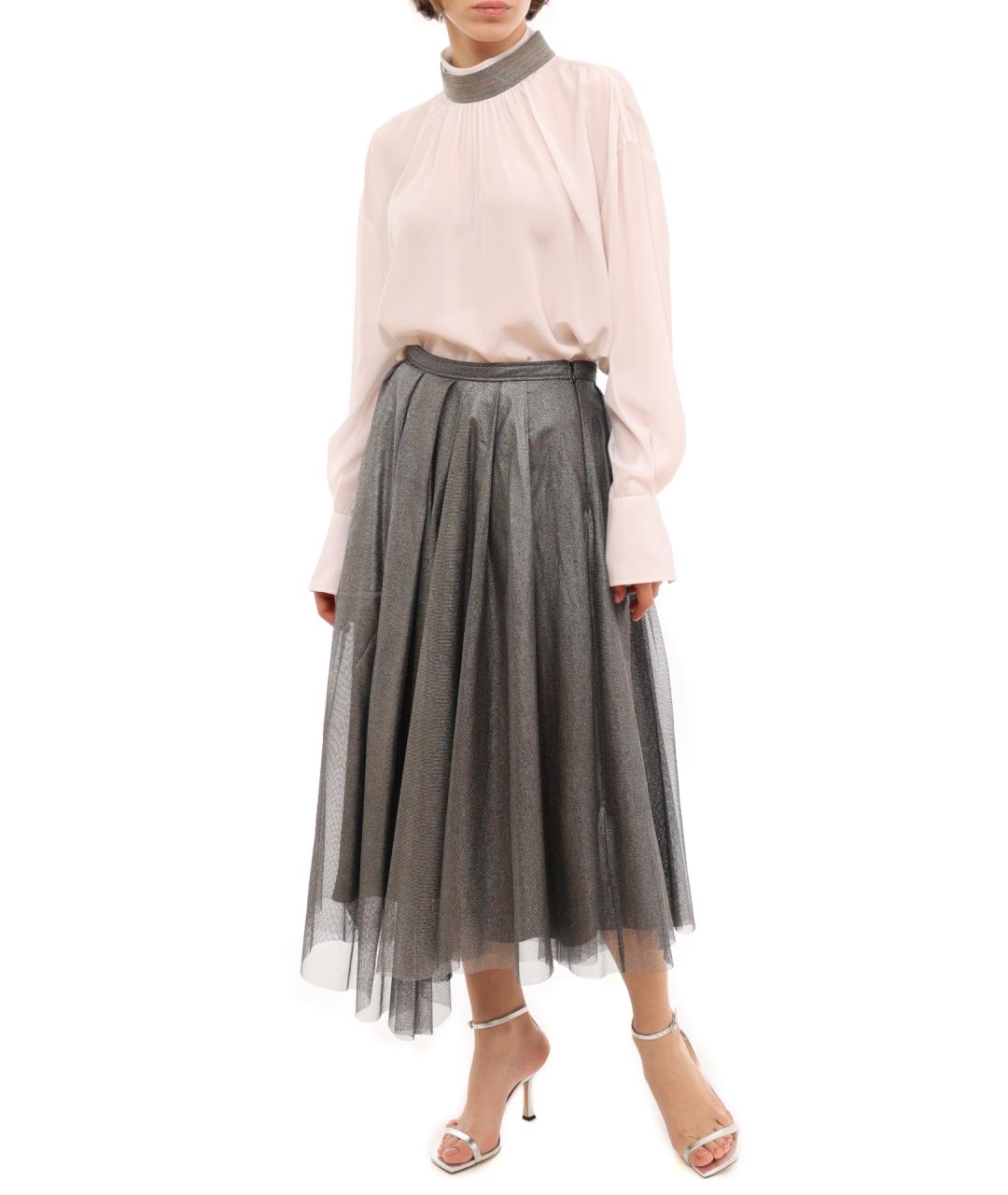 BRUNELLO CUCINELLI Серая юбка миди, фото 2