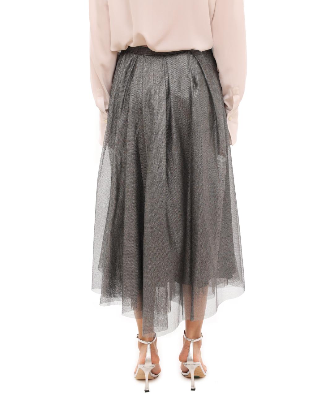 BRUNELLO CUCINELLI Серая юбка миди, фото 4